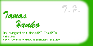 tamas hanko business card